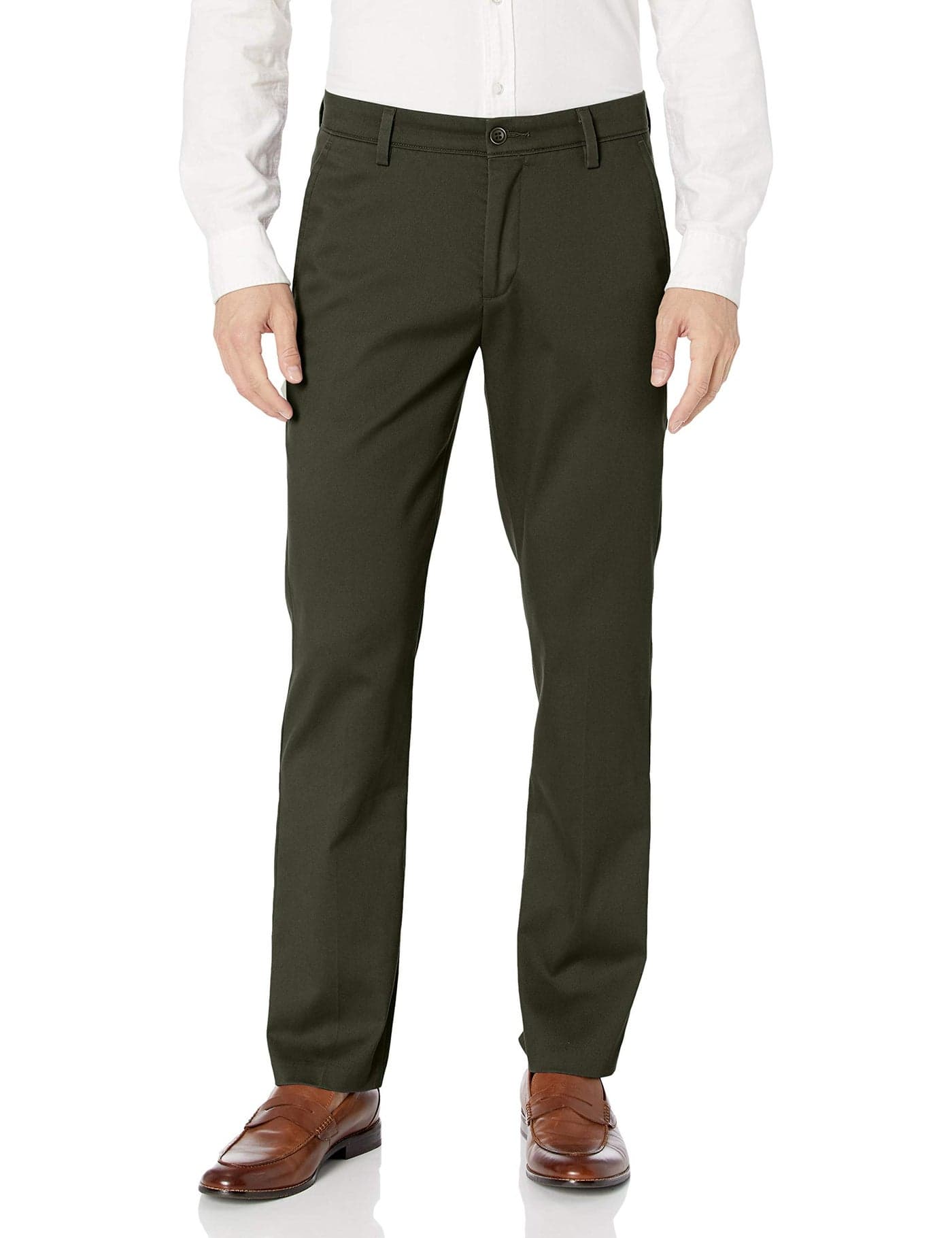 Dockers Men's Slim Fit Easy Khaki Pants, Olive Grove, 34W x 30L