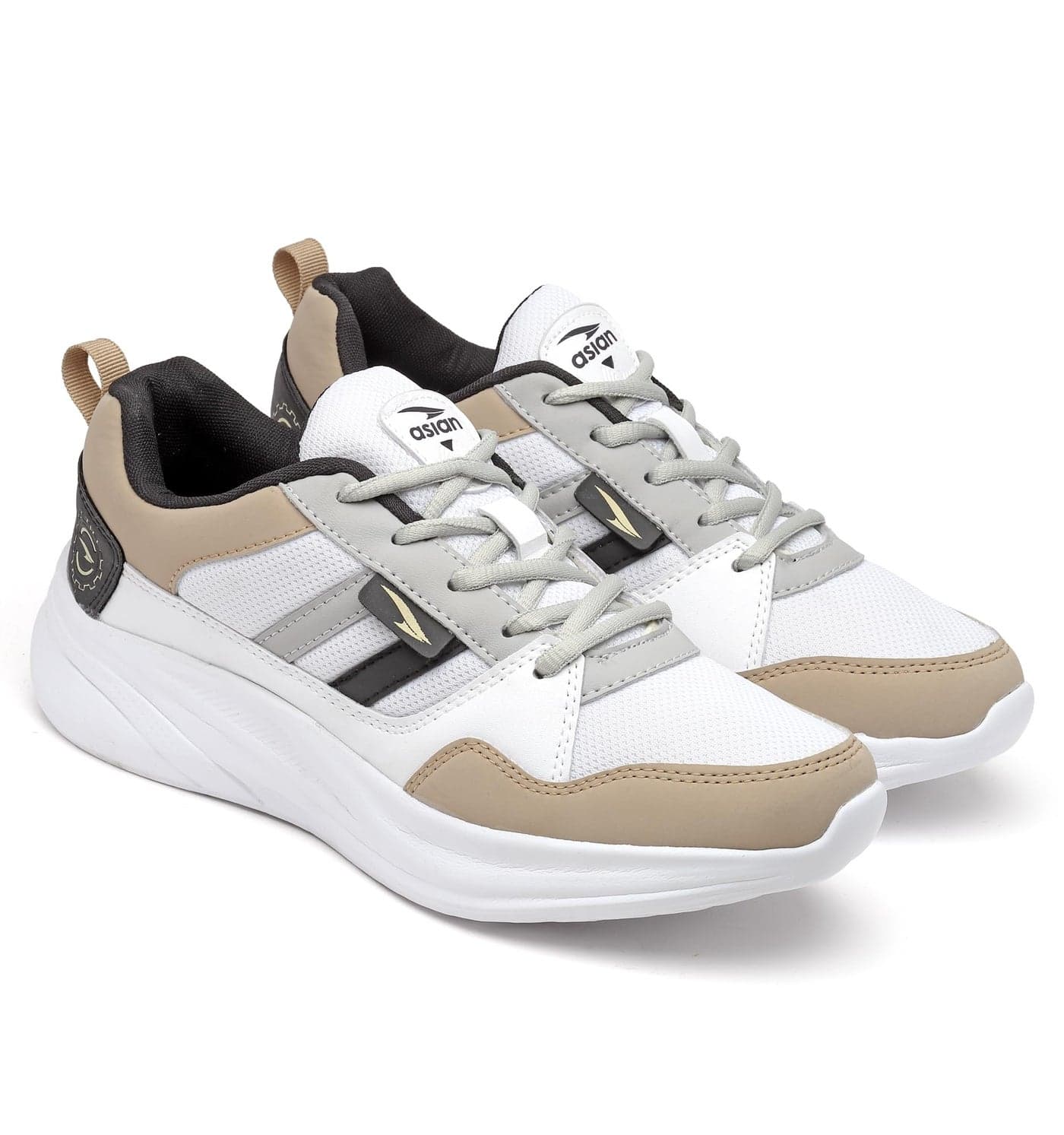 ASIAN Men's White Casual Sneaker Shoes with Synthetic Upper Lightweight Comfortable Mid Top Sneaker Shoes for Men's & Boy's TERMINATOR-05,UK 10