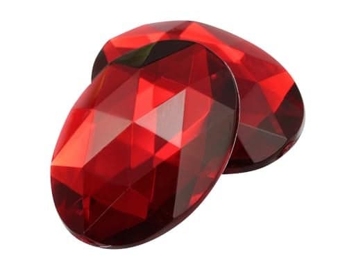 40x30mm Red Ruby H103 Large Flat Back Oval Acrylic Rhinestones Cosplay Costume Gems Plastic Jewels Embelishments DIY Crafts Gemstones - 4 Pieces