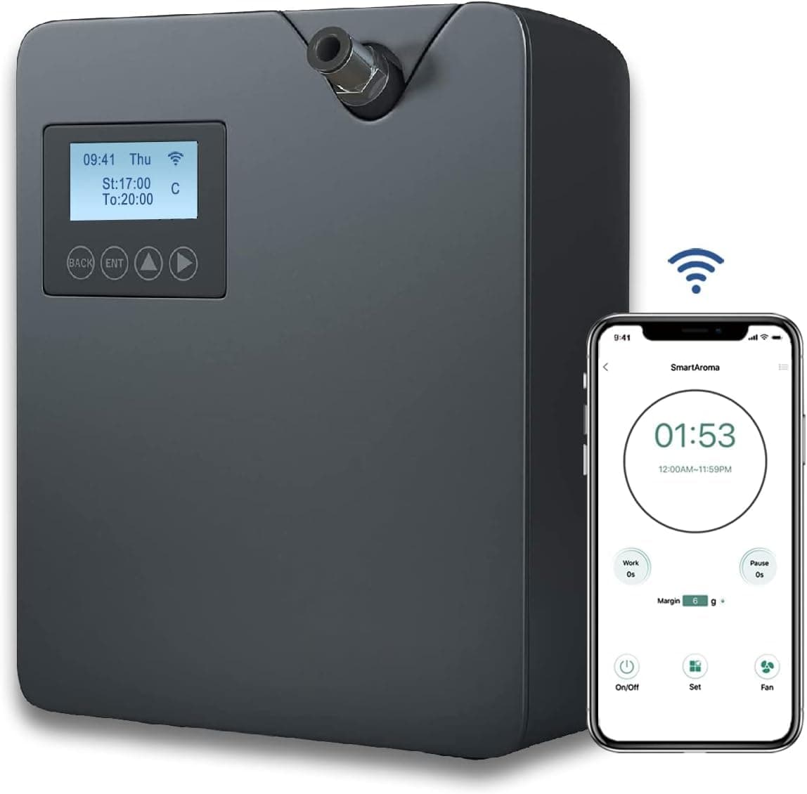 Zinyeme Smart Scent Air Machine with Professional ColdAir Diffusion Technology for Home Waterless Essential Oil Diffuser 300ml HVAC Oils Large Room Business Office Spa Room Black