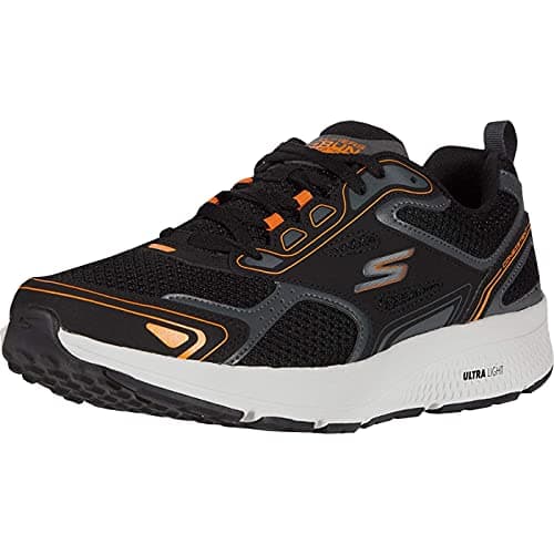 Skechers mens Gorun Consistent - Athletic Workout Running Walking Shoe With Air Cooled Foam Sneaker, Black/Orange, 12 US