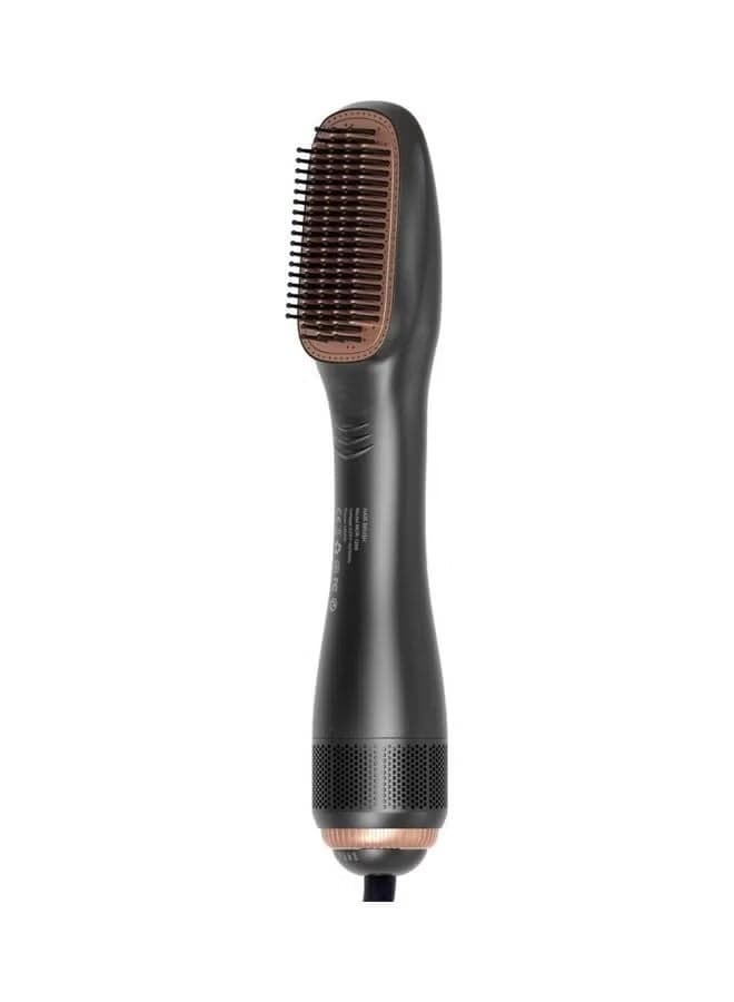 3-in-1 Professional Hair Dryer Brush – 1200W Volumizer, Straightener & Curler | Hot Air Blow Dry Brush with Ion Technology | Anti-Frizz, Fast Styling Tool for All Hair Types – 43cm, Black
