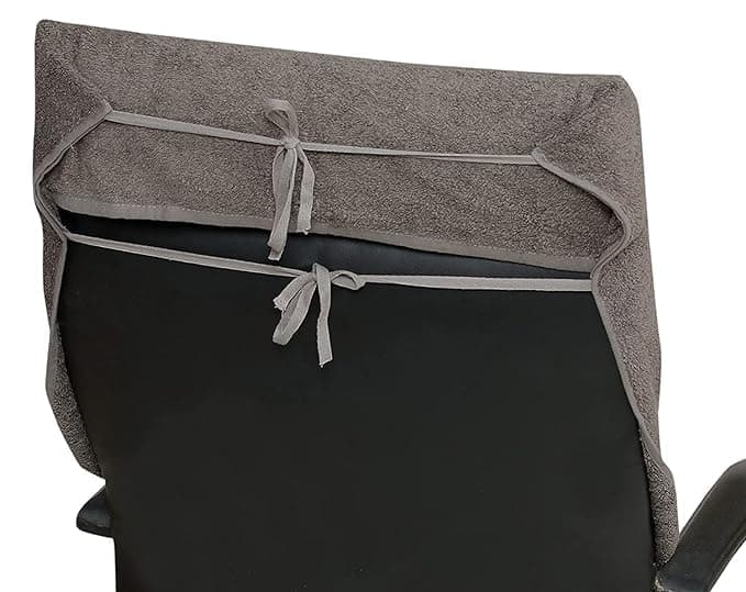 DRYHUG Cotton Chair Towel Soft for 500 GSM Super Soft Office Chair Towel with Tie KnotGrey
