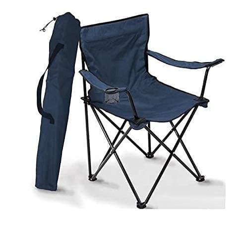 KENAYO ENTERPRISE Portable Folding Chair with Arm Rest and Cup Holder with Carrying Bag for Camping Travelling Lawn Patio Fishing Garden Beach Picnic Outdoor Foldable Chair Multicolor