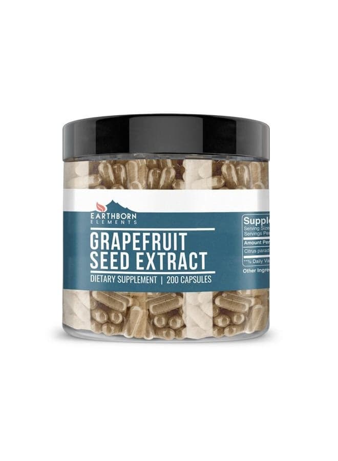 Grapefruit Seed Extract 200 Capsules, Pure & Undiluted, No Additives
