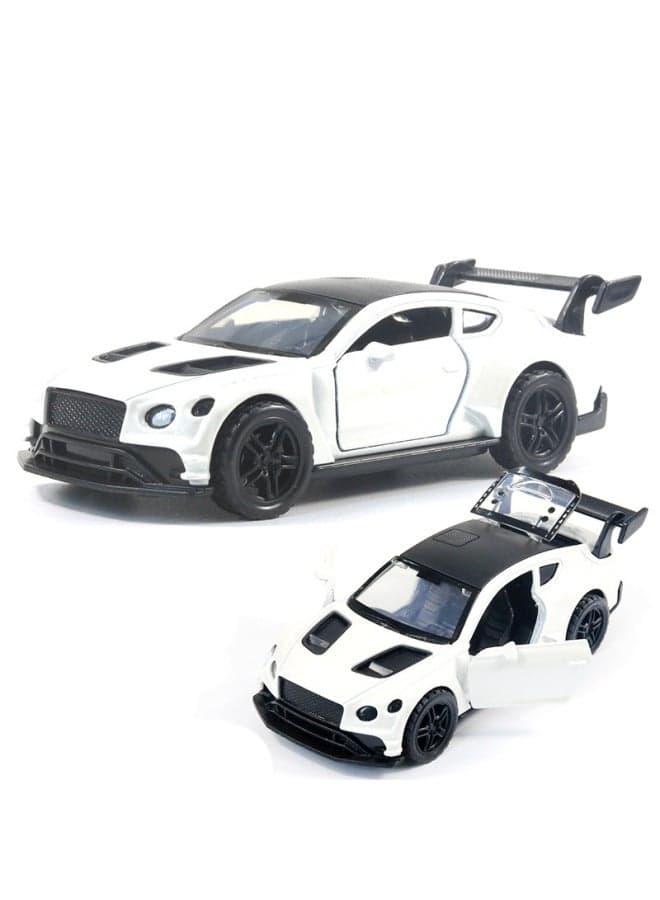 Bagged Simulation Alloy Car Model Sports Car Model Door Opening Back Force Boys And Children's Toys Car Ornaments Cross Border-Color:Bingt White