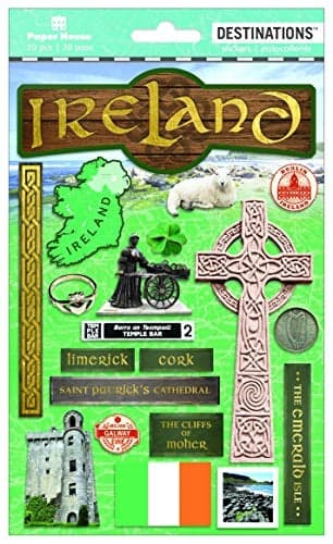 Paper House Productions STDM-2015E Travel Ireland 2D Stickers, 3 Pack