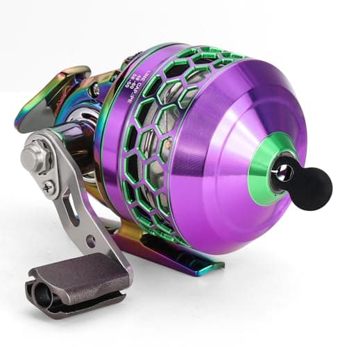 Sougayilang Spincast Fishing ReelHigh Speed 391 Gear RatioTroubleFree PushButton Bait Casting Design and Reversible Handle for LeftRight RetrievePreSpooled with Monofilament Line CBL