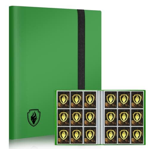 Card Binder 9 Pocket Fabmaker 396 Pockets Trading Card Binder Premium Collector Card Album for Standard Cards Side Loading Card Collection Folder for Game Cards Sport Cards Green