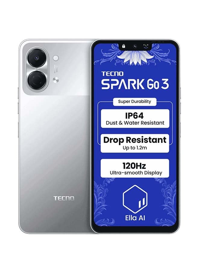 Spark Go 3 4G 64GB 4GB RAM Titanium Grey Dual Sim Smartphone Global Version