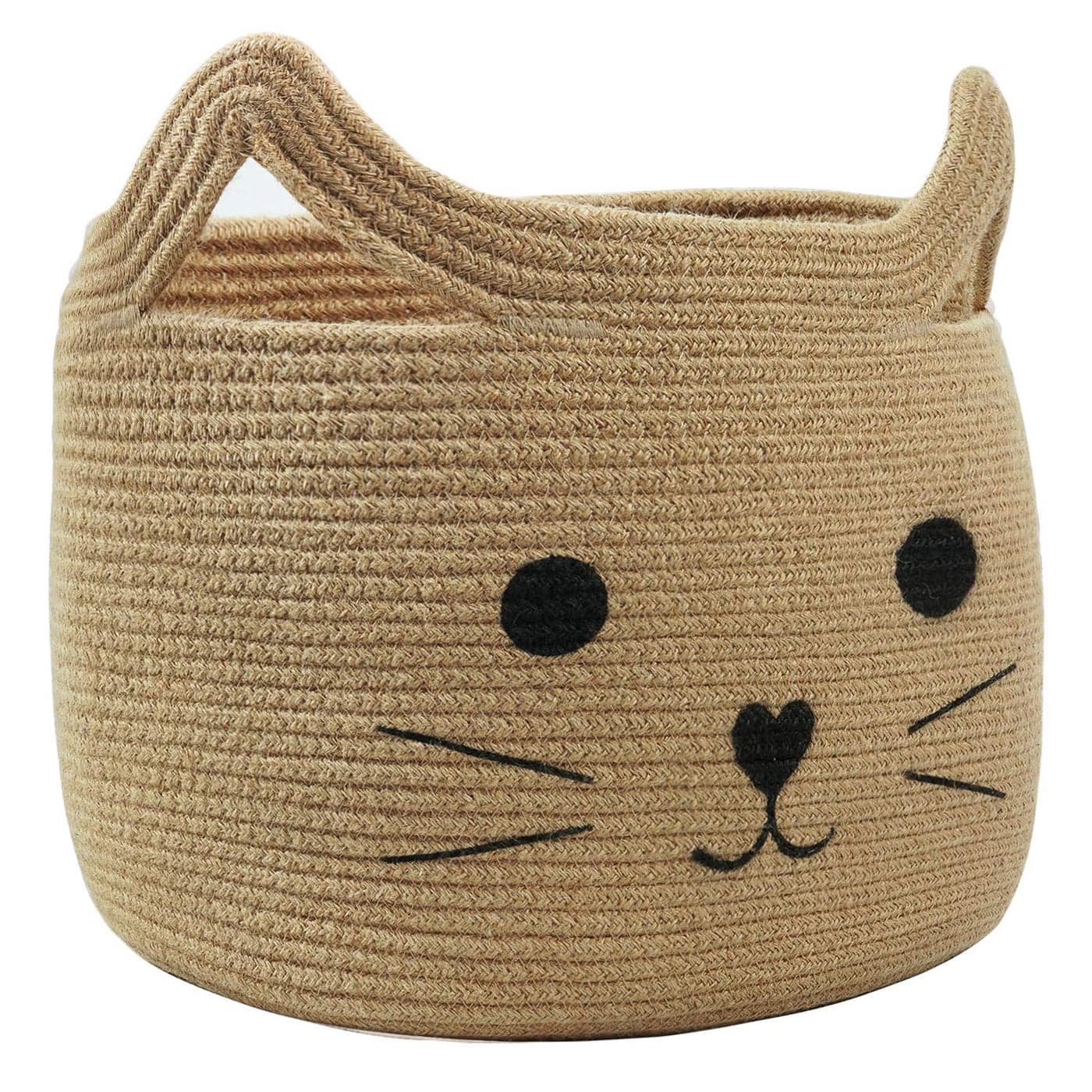 HiChen Large Woven Jute Rope Storage Basket Baby Laundry Basket Organizer for Toys Blanket Clothes Towels Gifts Pet Gift Baskets for Cat Dog 157 L118 H