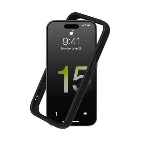 RhinoShield Bumper Case Compatible with iPhone 15 Pro CrashGuard Shock Absorbent Slim Design Protective Cover 35M 11ft Drop Protection Black