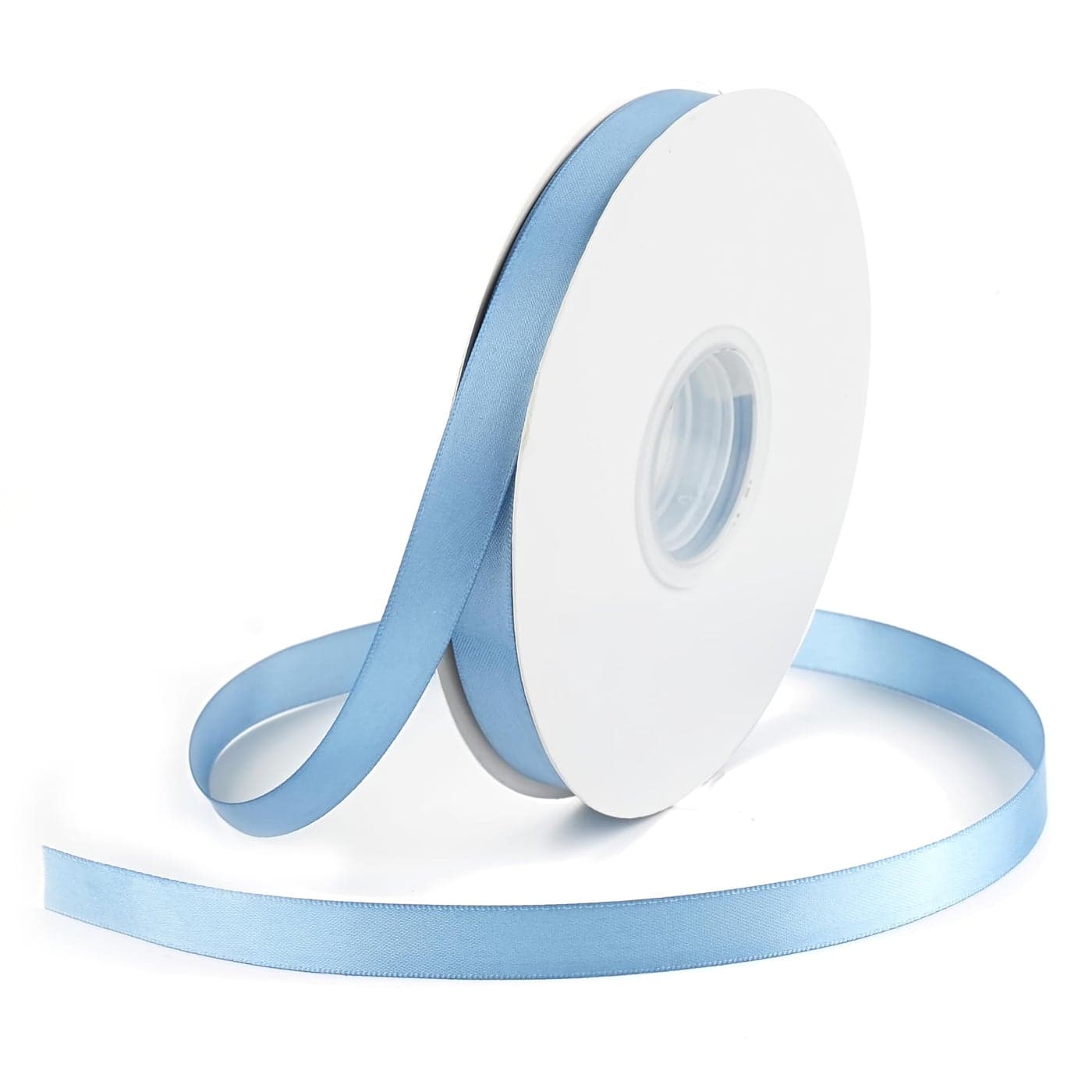 DINDOSAL Dusty Blue Ribbon 12 Inch Thin French Blue Double Face Satin Fabric Ribbon for Wedding Decor Gift Wrapping Bridal Shower Hair Ribbon for Crafts 50Yards