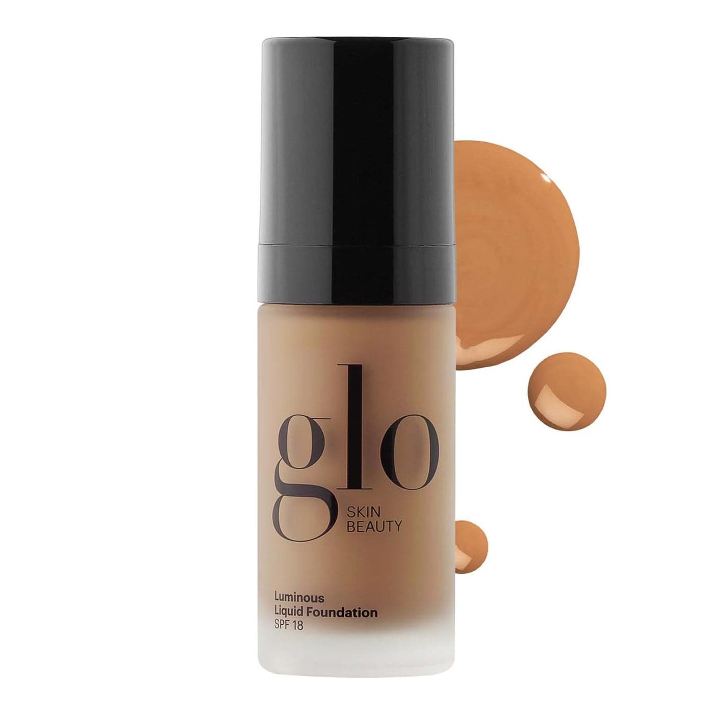 Glo Skin Beauty Luminous Liquid Mineral Foundation Makeup with SPF 18 Caramel Improves Uneven Skin Tone Smooths Corrects Imperfections Sheer to Medium Coverage Dewy Finish