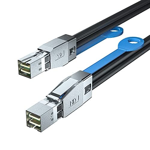 12G Mini SAS HD SFF-8644 to SFF-8644 Cable for NVMe Enclosure/Storage Array, SAN & JBOD Compatibility, 100-Ohm, 2-m(6.6ft)