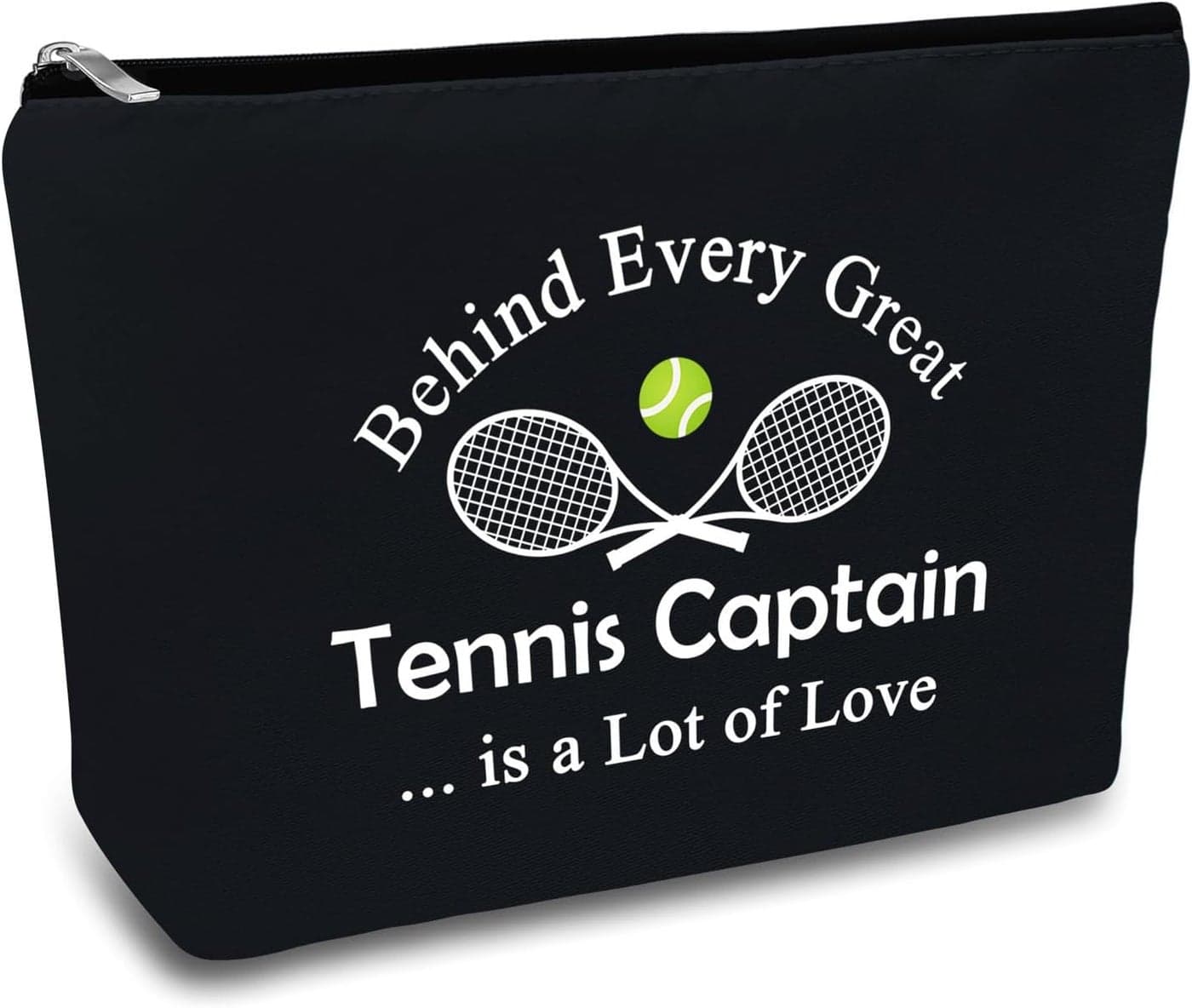 Tennis Captain Gifts for Women Makeup Bag Tennis Gifts Tennis Team Gift Black Cosmetic Bag Birthday Graduation Christmas Gift for Tennis Captain Tennis Lover Tennis Player Tennis Themed Travel Pouch