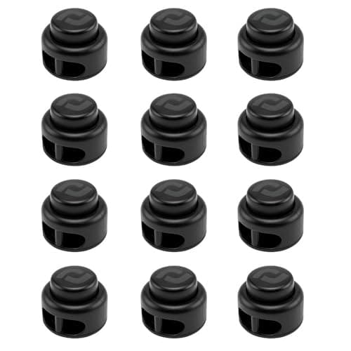RJ-Sport Heavy Duty Cord Locks - Double Hole Drawstring Stopper Fastener for No Tie Shoelaces and More