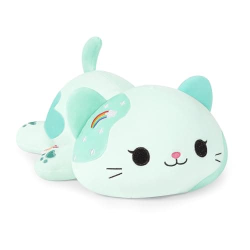Onsoyours Original Rainbow Cat Plush 13 Inch Kitty Plushies Toy Blue Cat Kitten Stuffed Animal Soft Pillow Kawaii Plushie Gift for Kids Adults Rainbow Cat 13