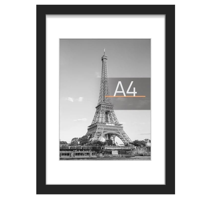 EasyGoods Photo Frame for Wall Decoration - Black, A4 Picture Frame, Display Pictures Frames, Wall Gallery Poster Frame, A4 Size Frame Set of 1
