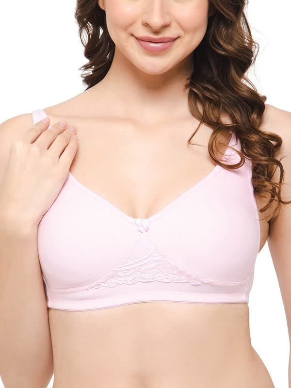 Clovia Women's Cotton Non-Padded Non-Wired Full Coverage T-Shirt Bra (BR1214P22_Pink_38D)