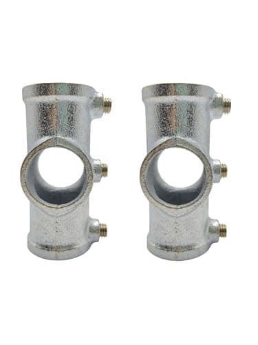 2 Pcs 3Way Cross Joint Pipe Connector Three Socket CrossGalvanized Steel Socket180 Degree Structural Pipe Fitting Ductile Cast Ironfor 1 Inch 254 mm OD Pipe