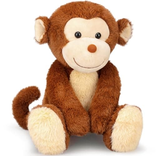 IKASA Monkey Stuffed Animals Plush Toys125 Cute Plushie Soft Cuddly Plushy Fluffy ToyGifts for Family Kids Children Girls Boys