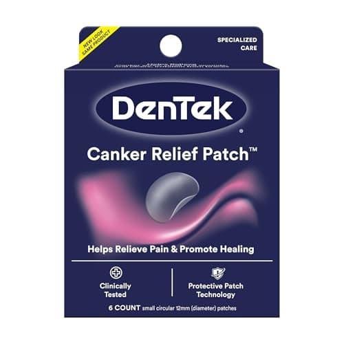 DenTek Canker Relief Patches for Canker Sore Pain Relief Helps Relieve Soreness from Braces Oral Wounds 6 Count