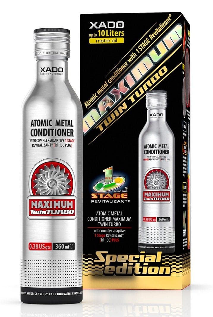 XADO Engine Oil Additive Metal Conditioner Engine Treatment - Wear Protection & Rebuilding of Worn Metal - Premium Version - 1 Stage Maximum Twin Turbo (high-Performance Engines 3-10Qt)