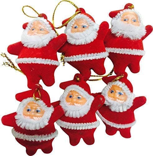 C R Tradelink Mini Santa Claus Doll Hanging Doll for Xmas Tree Decorations Ornaments Items Santa Claus Toy Doll for Kids Christmas Decor Set of 12