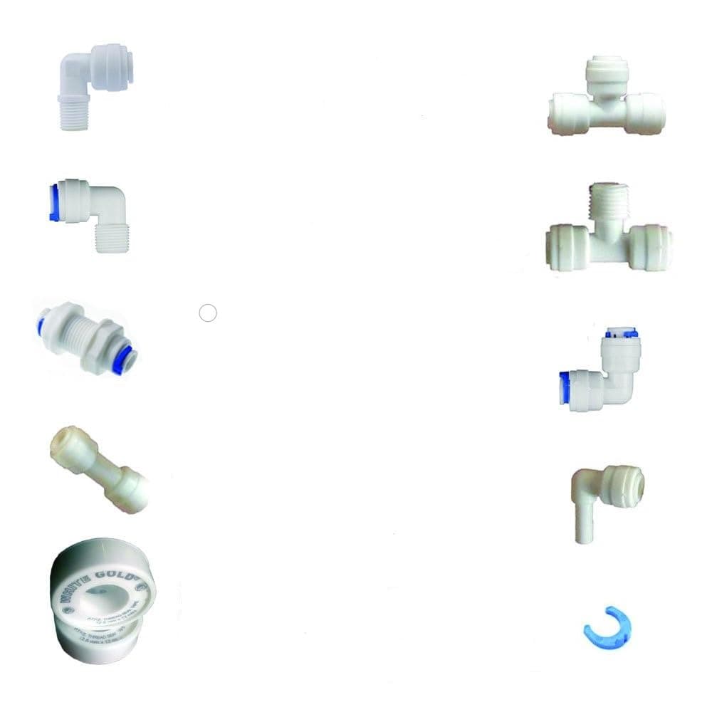 Avipures RO Other Water Purifier Complete Connector Set of 10 Type Item Elbow Tee Locks and Taflone Tape Qnt 63 Multicolour
