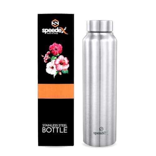 Speedex BIS Certified Stainless Steel Sports/Fridge Water Bottle 1 Ltr with Screw Cap - 1000ml | For Home, Office, Gym, Men, Womens, Kids - Silver Colour - Set Of 1