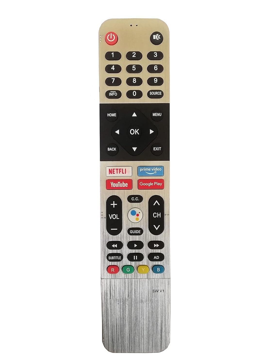 LipiWorld® LED LCD Smart TV Remote Control (Without Voice Function) Compatible for with Function Netflix YouTube Prime Video Google Play SKYWORTH Tv Remote