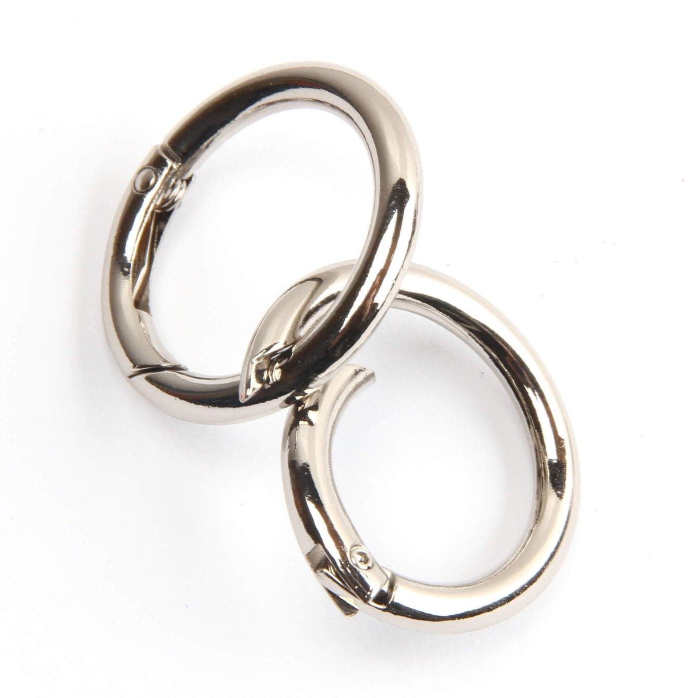 JWBIZ 15pcs Trigger Spring O Rings Round Carabiner Clip Snap for Keyrings Buckle BagsPurses Silver 1 inch