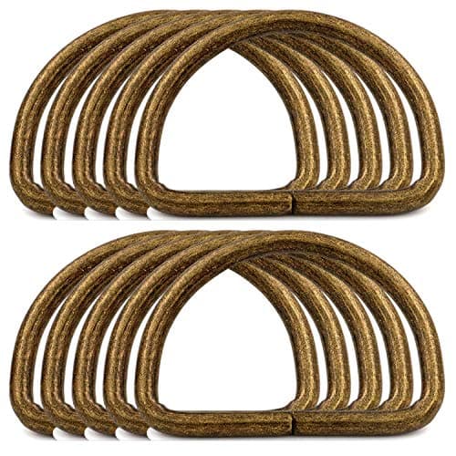 BIKICOCO Metal DRings Buckle 2 Inch NonWelded for Webbing Sewing DIY Bronze Pack of 10