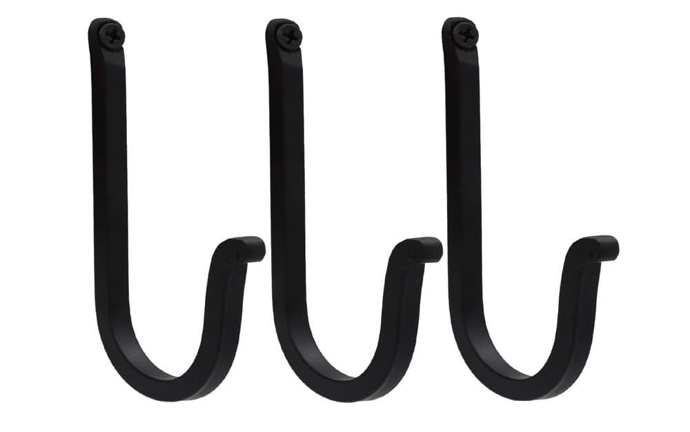 THDC Single Prong Wrought Iron Hooks, Vintage Hand Forged Iron Curved Metal Fasteners – Decorative Colonial Wall Décor, Heavy Duty Wall Hooks, Hangers for Keys, Coats, Robe, Bags, Home, Kitchen (3)