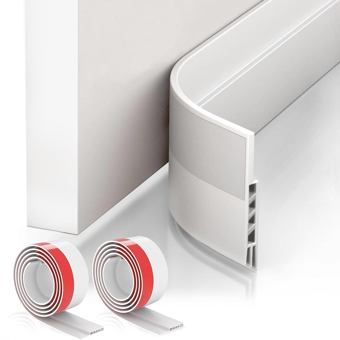 Suptikes 2 Pack Door Draft StopperDoor Sweep for Exterior Interior DoorsDoor Bottom Seal Dust and Noise Insulation Weather Stripping Draft Guard Insulator 18 W x 37 LWhite