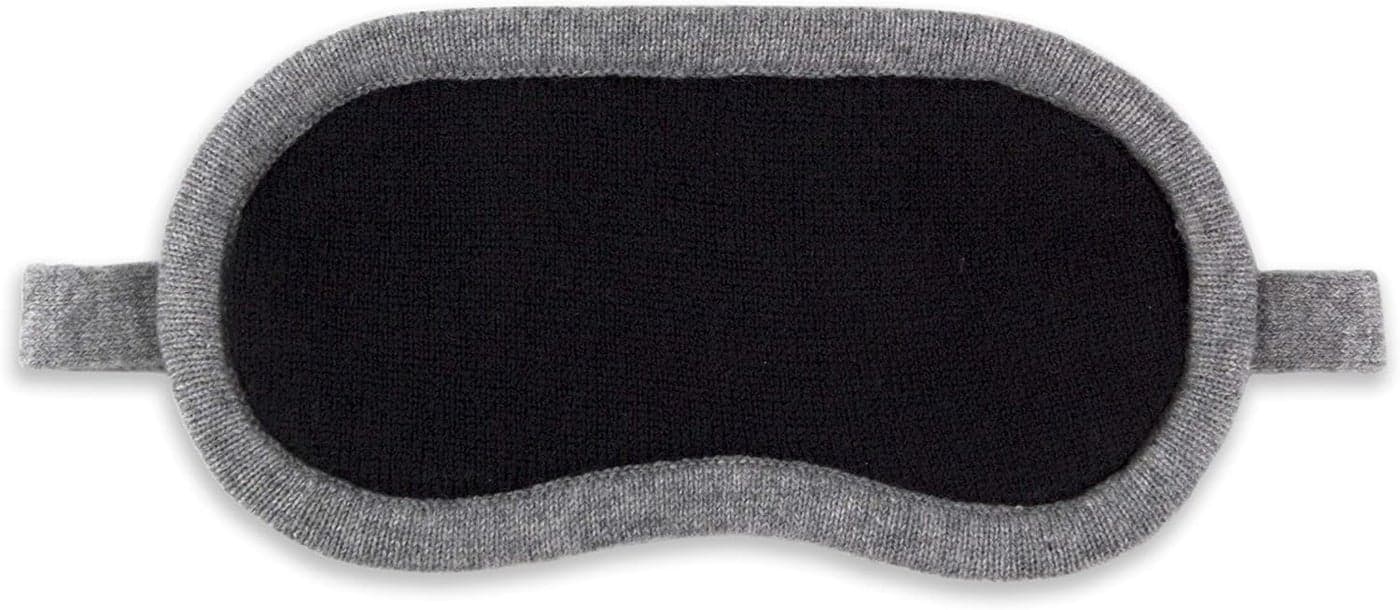 JetBo 100 Pure Cashmere Eye Mask Black Gray in Gift Box