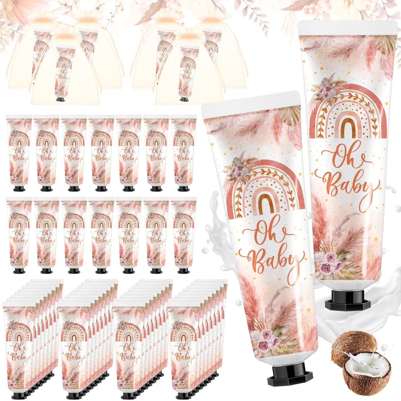 Swiffen 48 Sets Boho Hand Cream Gifts Bulk Baby Shower Hand Cream Travel Size Lotion Bulk Fall Thanksgiving Party Supplies Favors Birthday Wedding for Guest