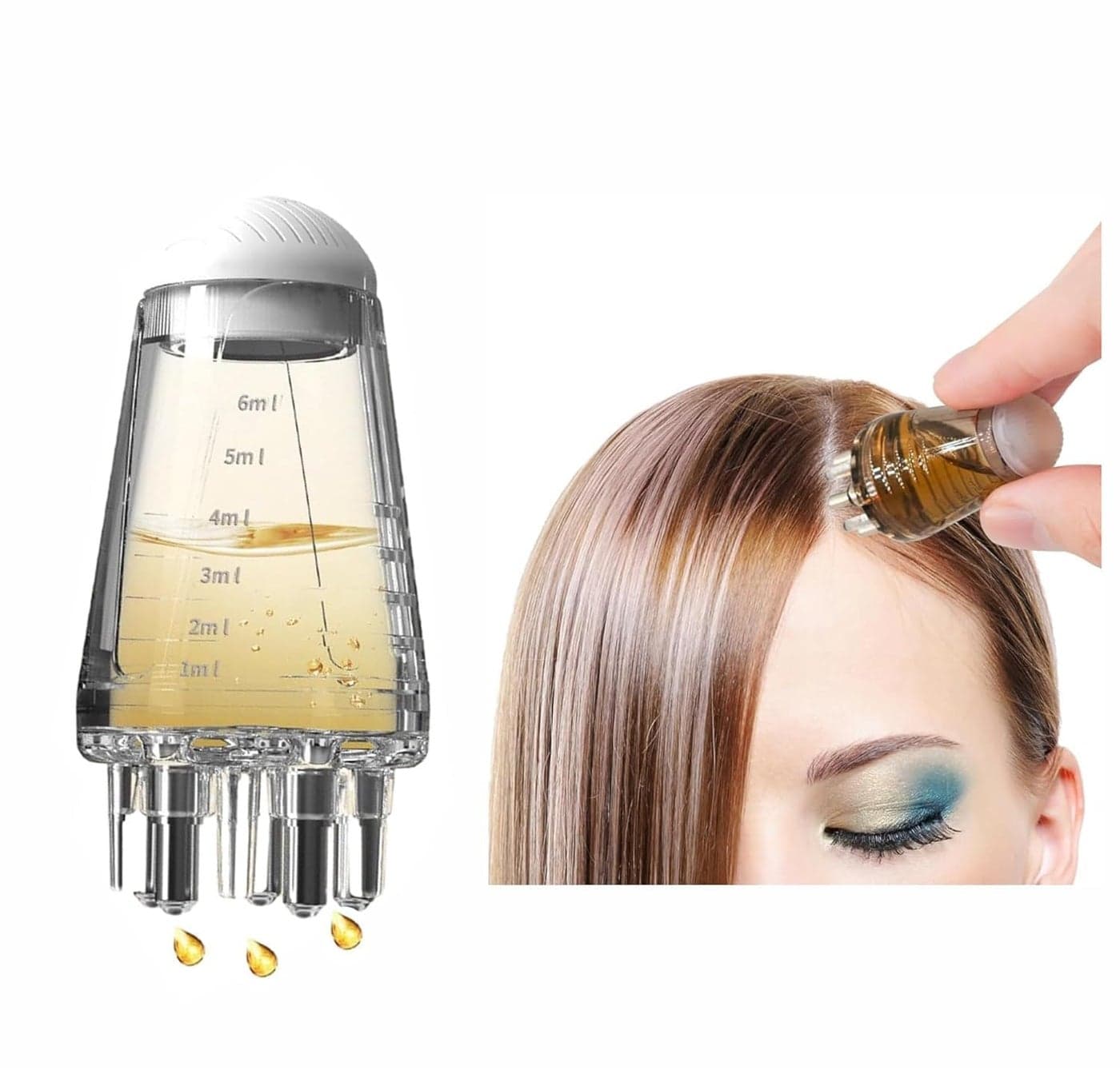 Toxen Scalp Applicator Comb Hair Oil Applicator Bottle Brush Hair Comb for Scalp Massager and Hair Growth Care Head Fluid Brush for Essential Oil Hair Treatment Pack of 2