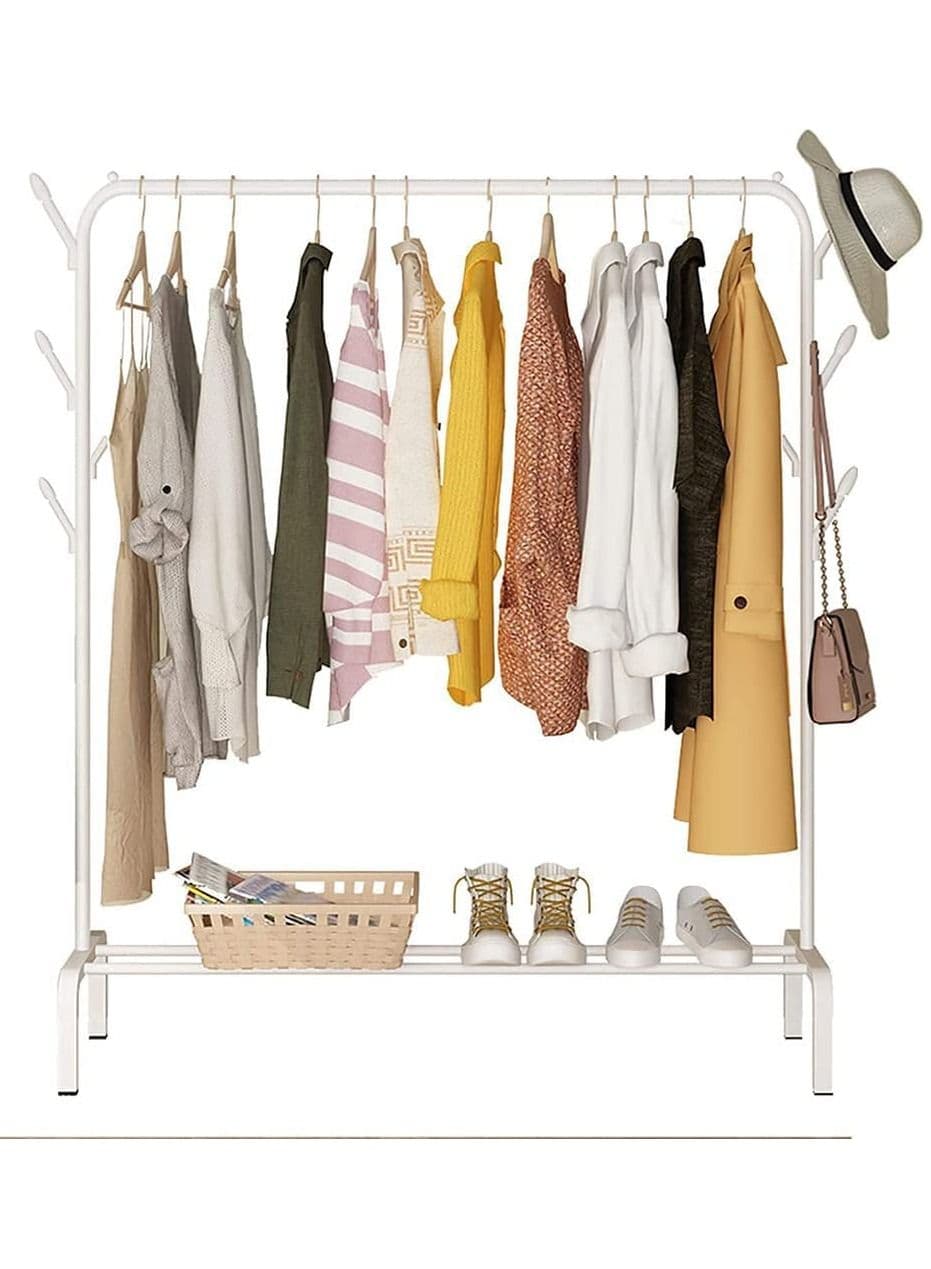Metal Clothes Single Rail Heavy Duty Garment Hanging Rack Shop Use Display Stand