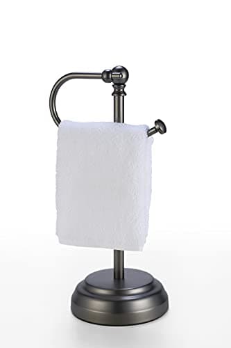 SunnyPoint Heavy Weight Classic Decorative Metal Fingertip Towel Holder Stand for Bathroom Kitchen Vanity and Countertops Black Nickel 13375 x 55 x 675 INCH