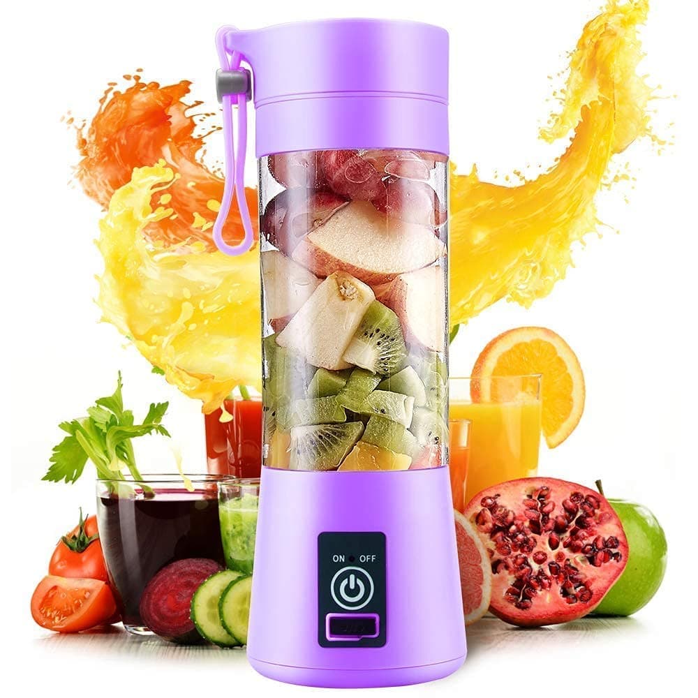 Yorten Portable USB Electric Blender Juicer Electric Juice Maker Machine for Fruits and Vegetables 380ml Juicer Cup Bottle 4 Blade MulticolorDesign 24