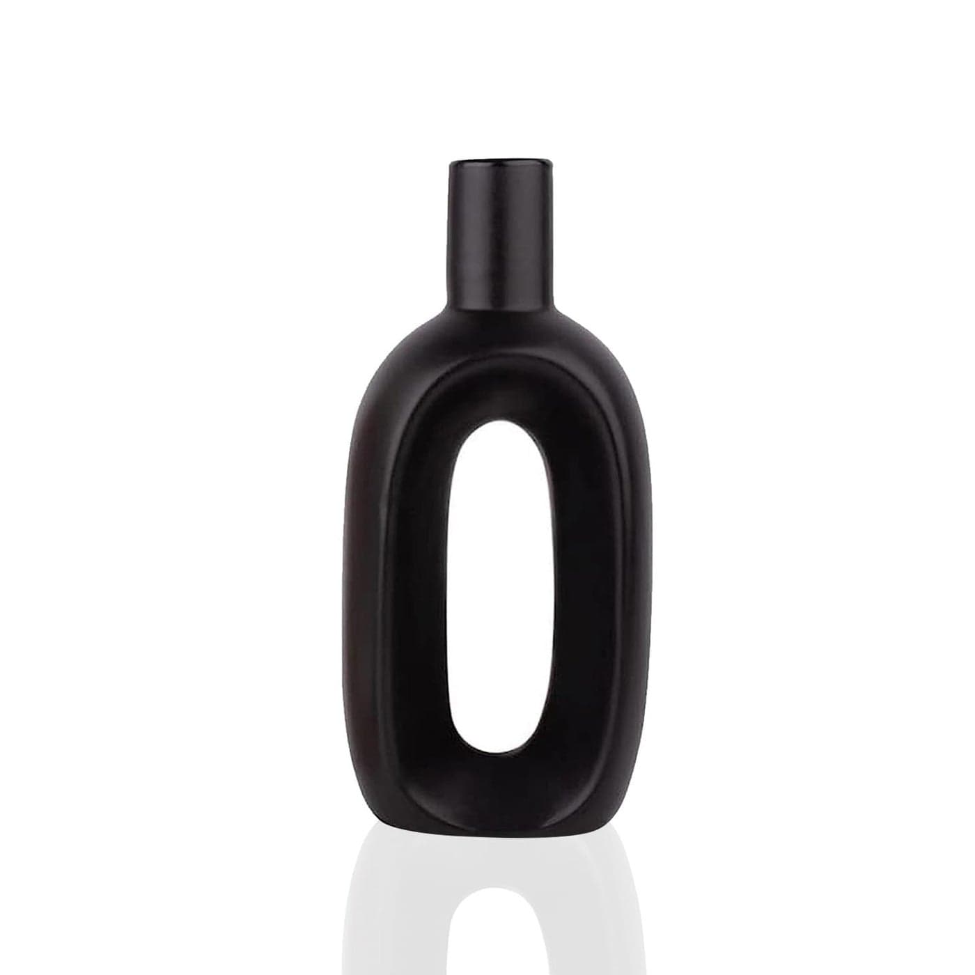 Xtore Beautiful Home Decor Ceramic Hollow Vase (Pack of 1, Black)