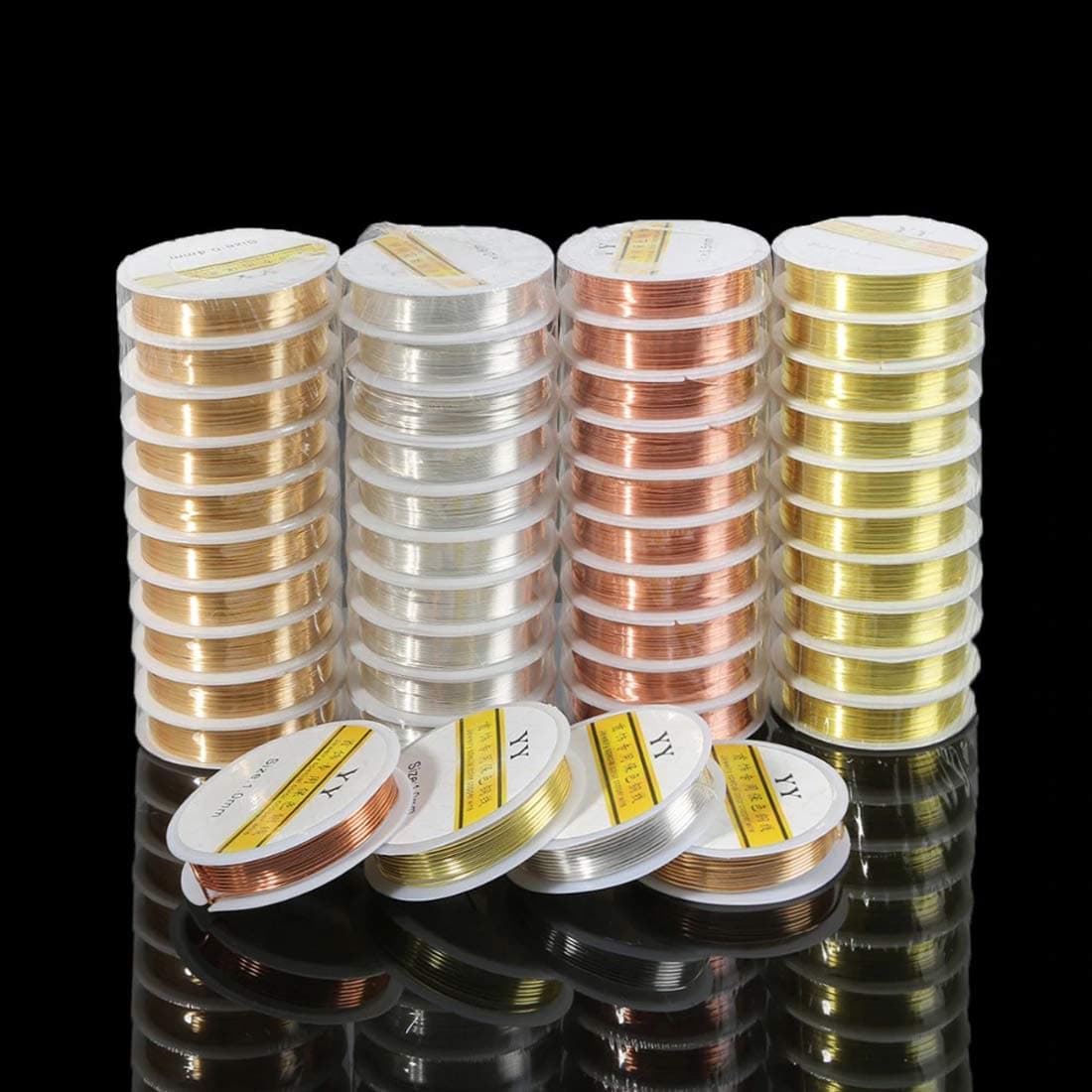 DIY Crafts Gold 3 Rolls Regular New 03040506081MM Silver Gold Copper Wire Craft Beads Rope Beading Wire For Bracelet Necklace Gold 3 Rolls Regular