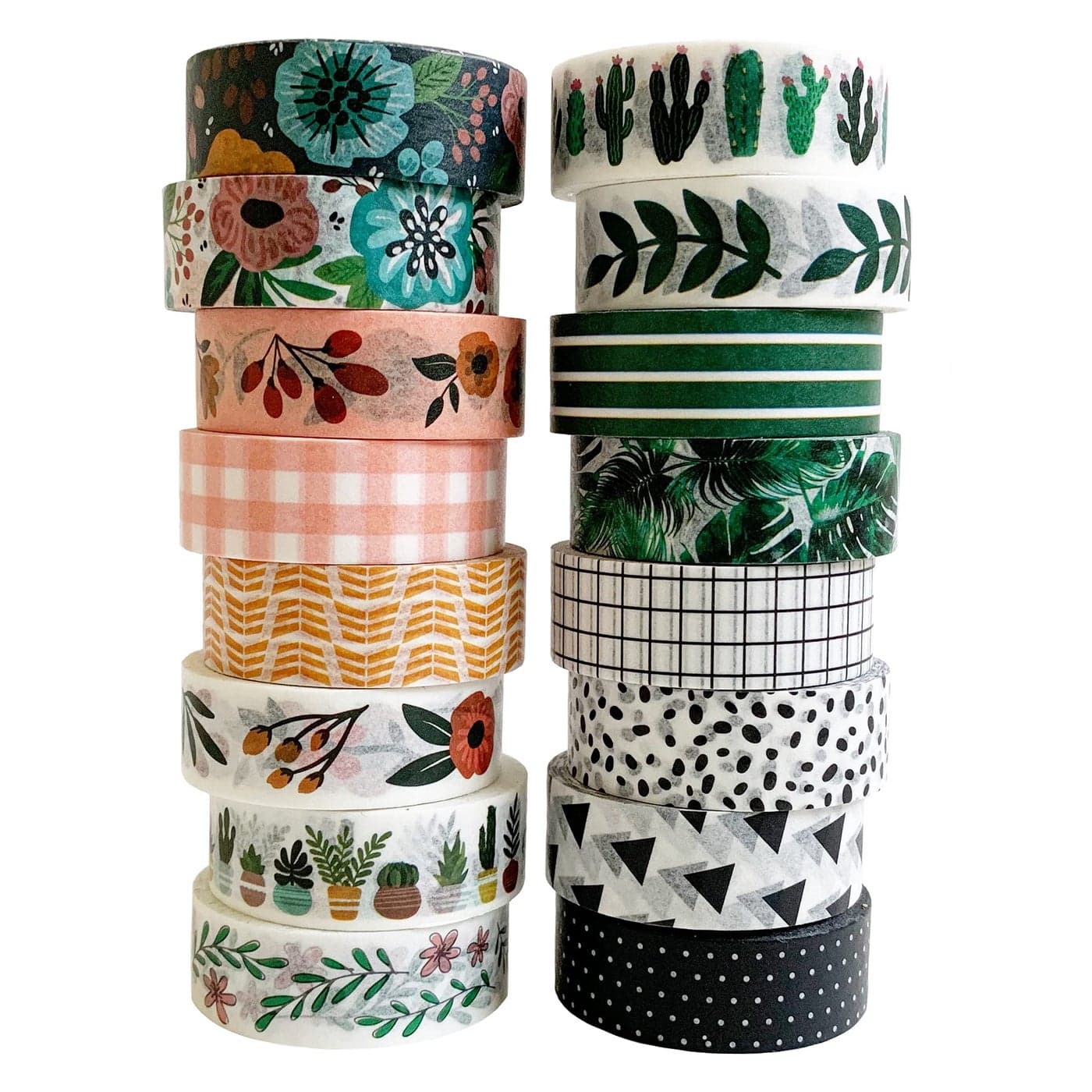 Washi Tape Set of 16 Rolls of 15 mm Wide Cute Decorative Washi Tape for Journaling Scrapbook Washy Crafts Bullet Journals Planners DIY Dcor Craft Supplies For Adults Kids Meadow