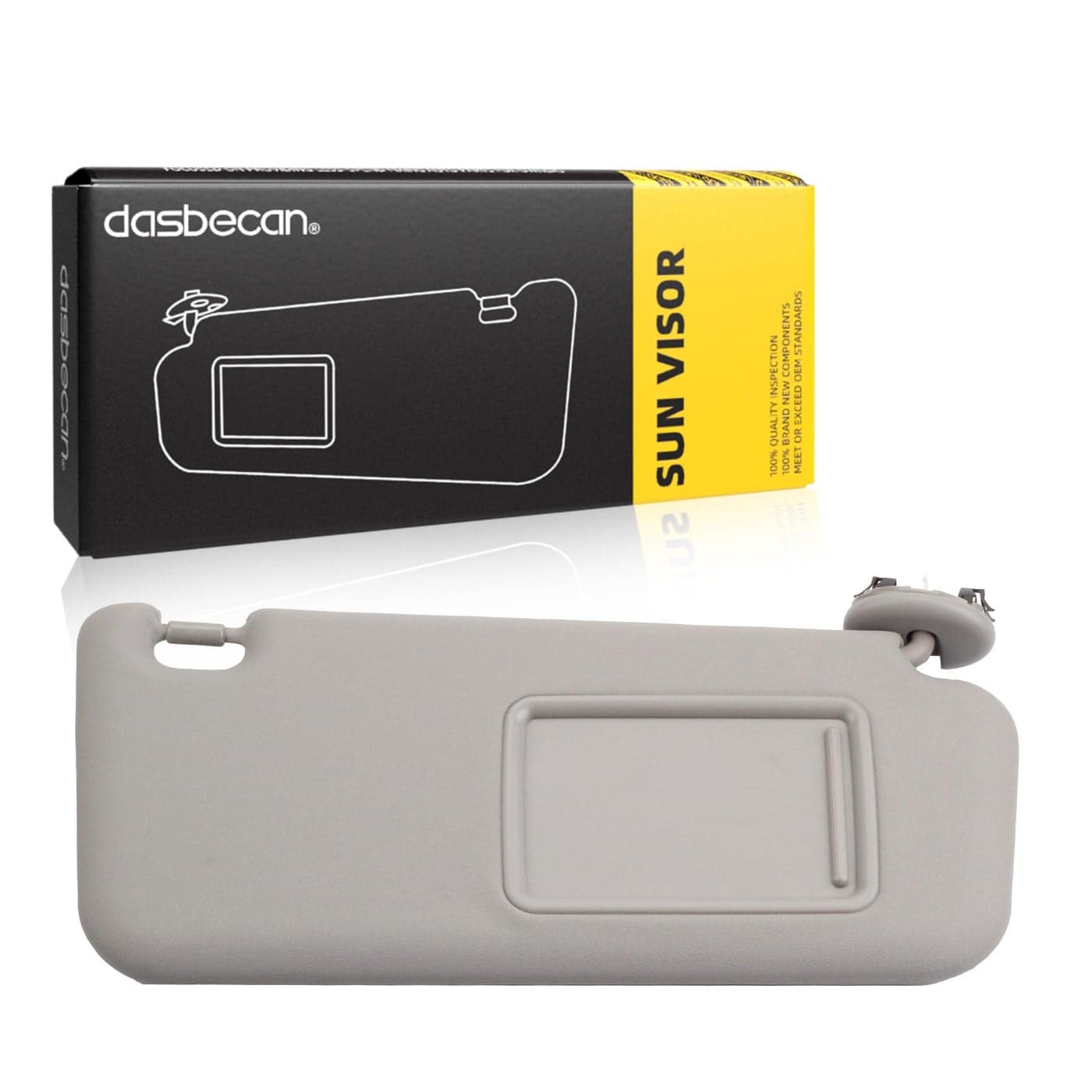 Dasbecan Front Right Passenger Sun Visor Gray Compatible with Toyota RAV4 2006 2007 2008 2009 2010 2011 2012 2013 Replaces 7431042452B2