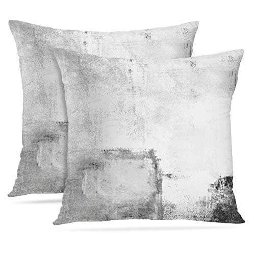 Britimes Throw Pillow Covers Modern Home Art Decor, 18 x 18 Inches Set of 2 Pillow Cases Decorative, Abstract Oil Painting Pillowcases for Bedroom, Living Room, Cushion Couch Sofa, Black White