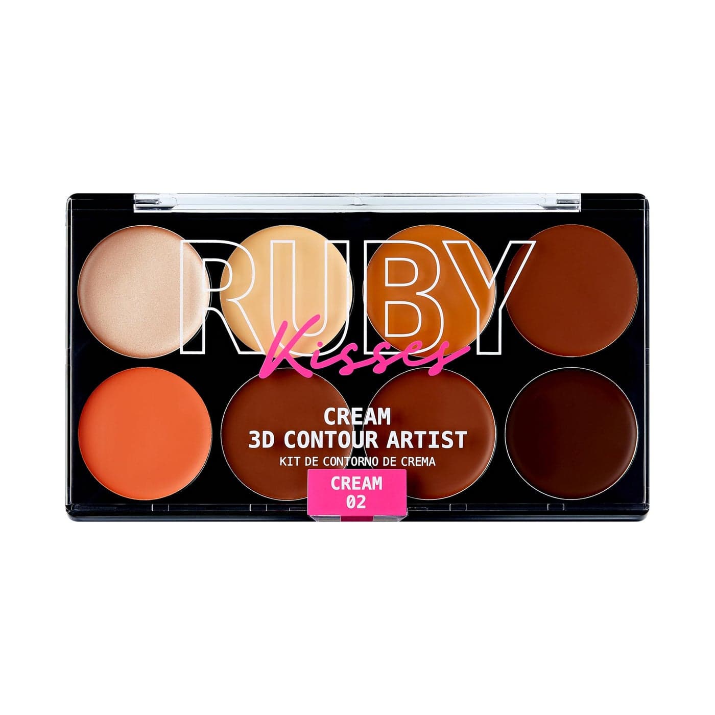 Ruby Kisses Flawless Finish with 3D Contour Cream Makeup Palette Lightweight MultiPalette Contouring Foundation Creamy Sculpt Highlighting Define Cheekbones Dark Medium