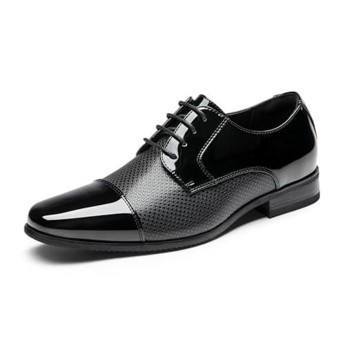 Bruno Marc Men's Patent Tuxedo Dress Shoes Classic Lace-up Formal Oxfords,Size 10,Black-PAT,SBOX2404M