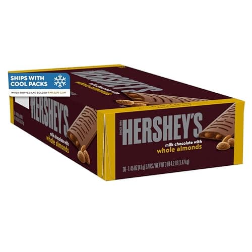 HERSHEYS Milk Chocolate with Whole Almonds Candy Bars 145 oz 36 Count